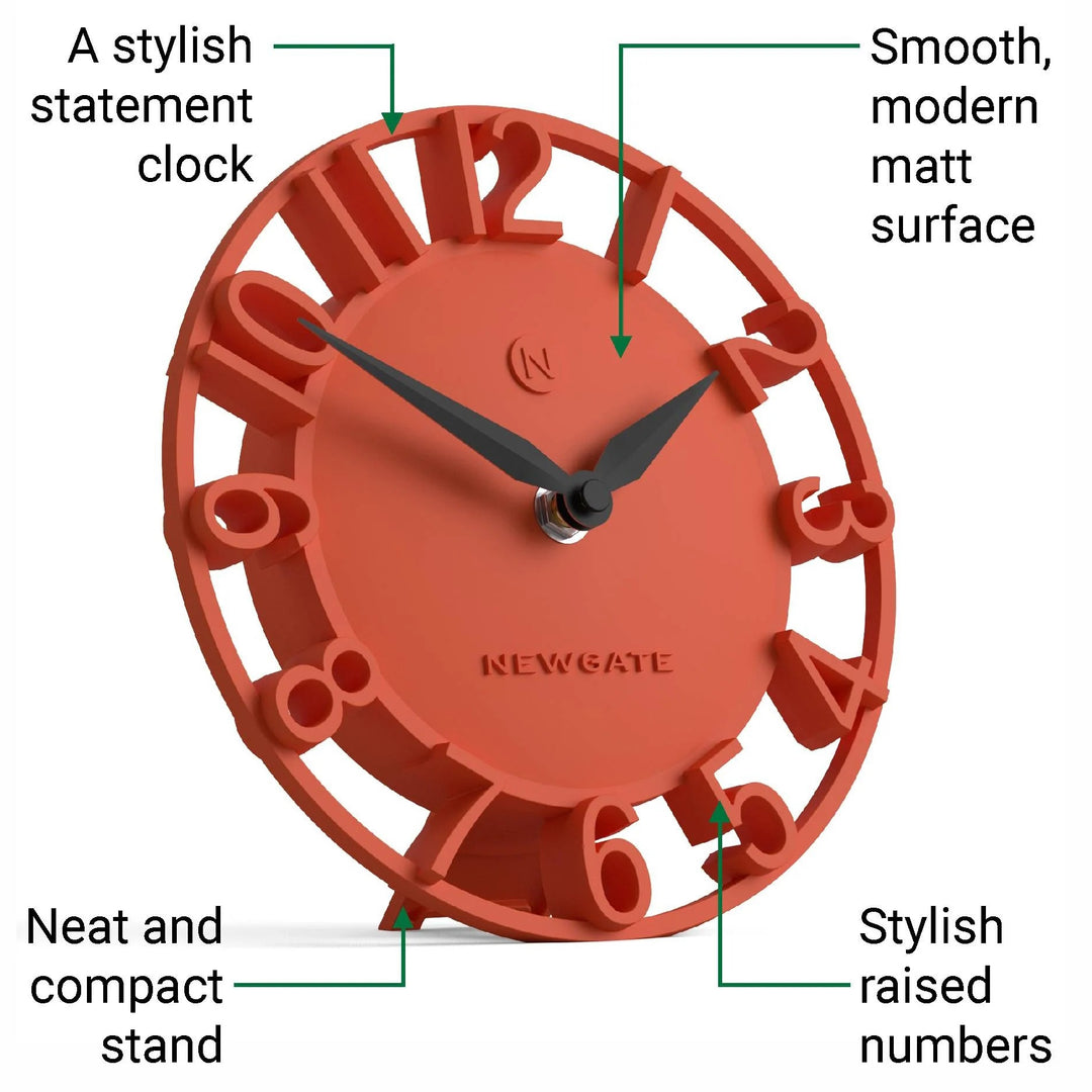 Newgate Timewarp Open Frame 3D Numerals Mantel Clock Orange 18cm NG-MANTIMEW-PO 5