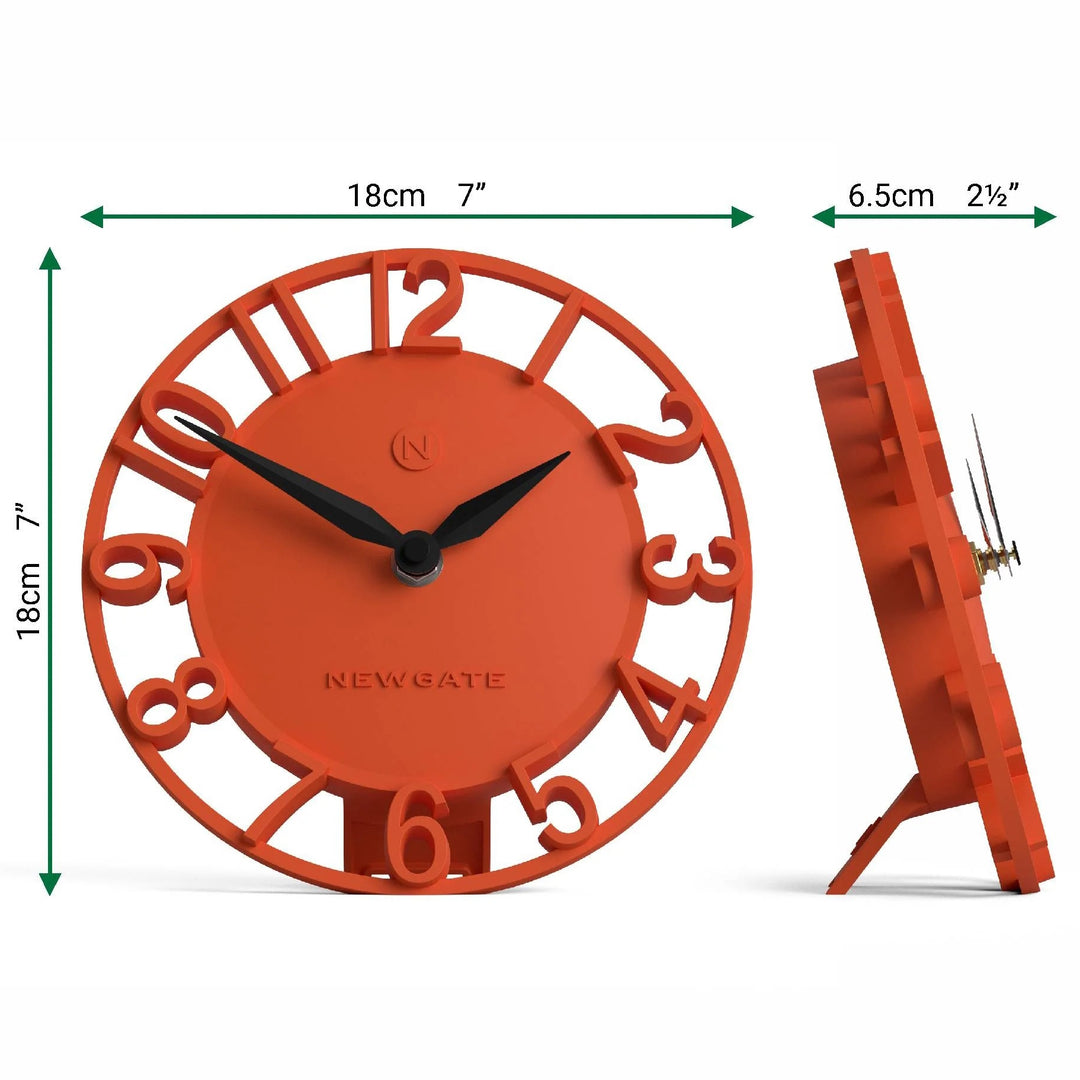 Newgate Timewarp Open Frame 3D Numerals Mantel Clock Orange 18cm NG-MANTIMEW-PO 6