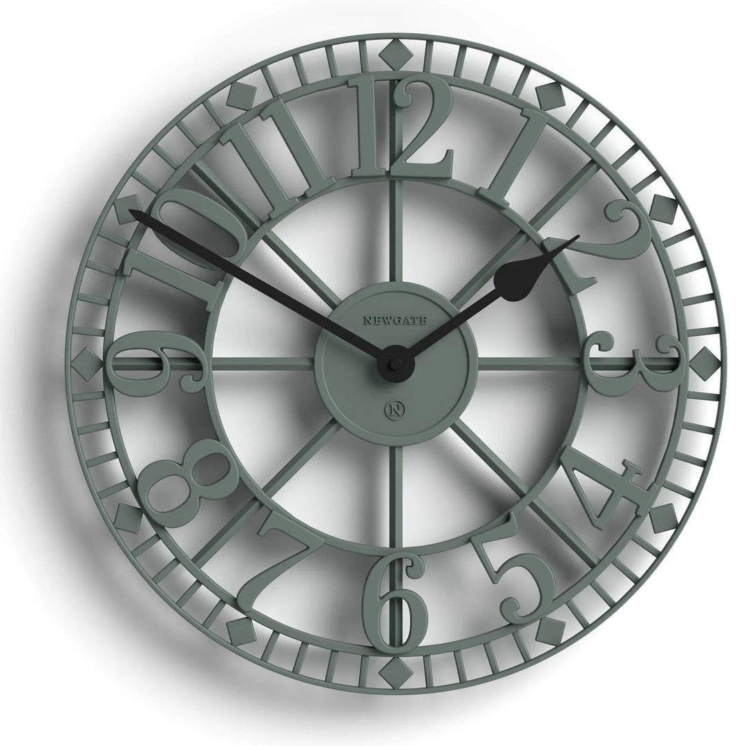 Newgate Warehouse Open Skeleton Wall Clock Asparagus Green 40cm NG-WAREH-ASG 1