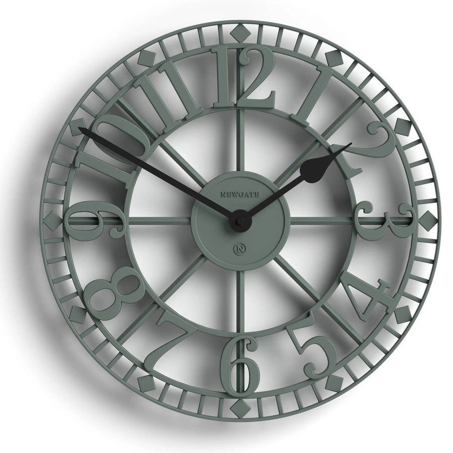 Newgate Warehouse Open Skeleton Wall Clock Asparagus Green 40cm NG-WAREH-ASG 1