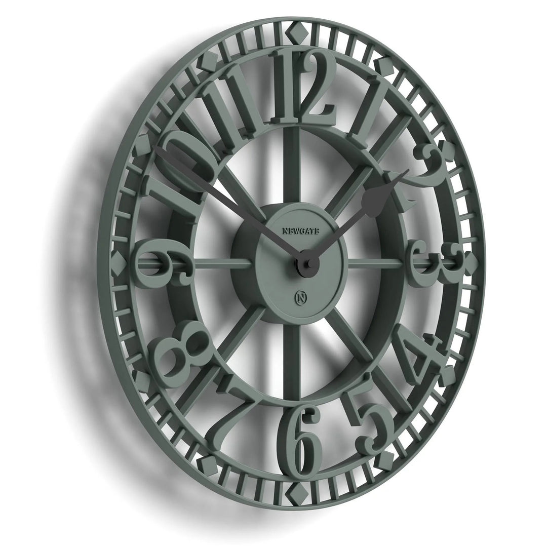 Newgate Warehouse Open Skeleton Wall Clock Asparagus Green 40cm NG-WAREH-ASG 2