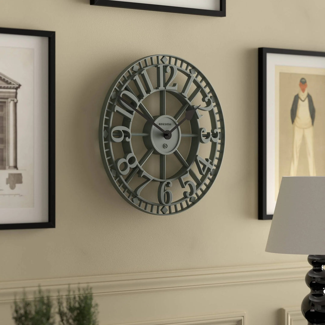 Newgate Warehouse Open Skeleton Wall Clock Asparagus Green 40cm NG-WAREH-ASG 4