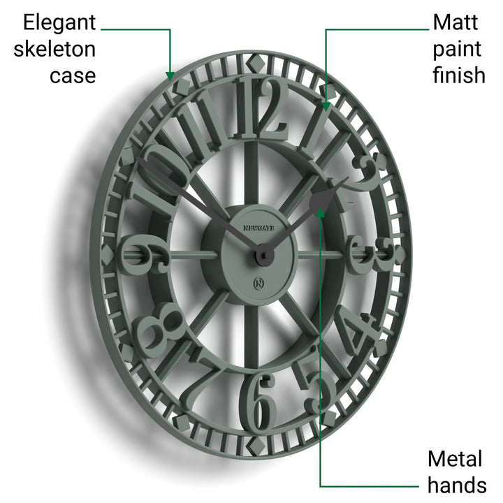 Newgate Warehouse Open Skeleton Wall Clock Asparagus Green 40cm NG-WAREH-ASG 5
