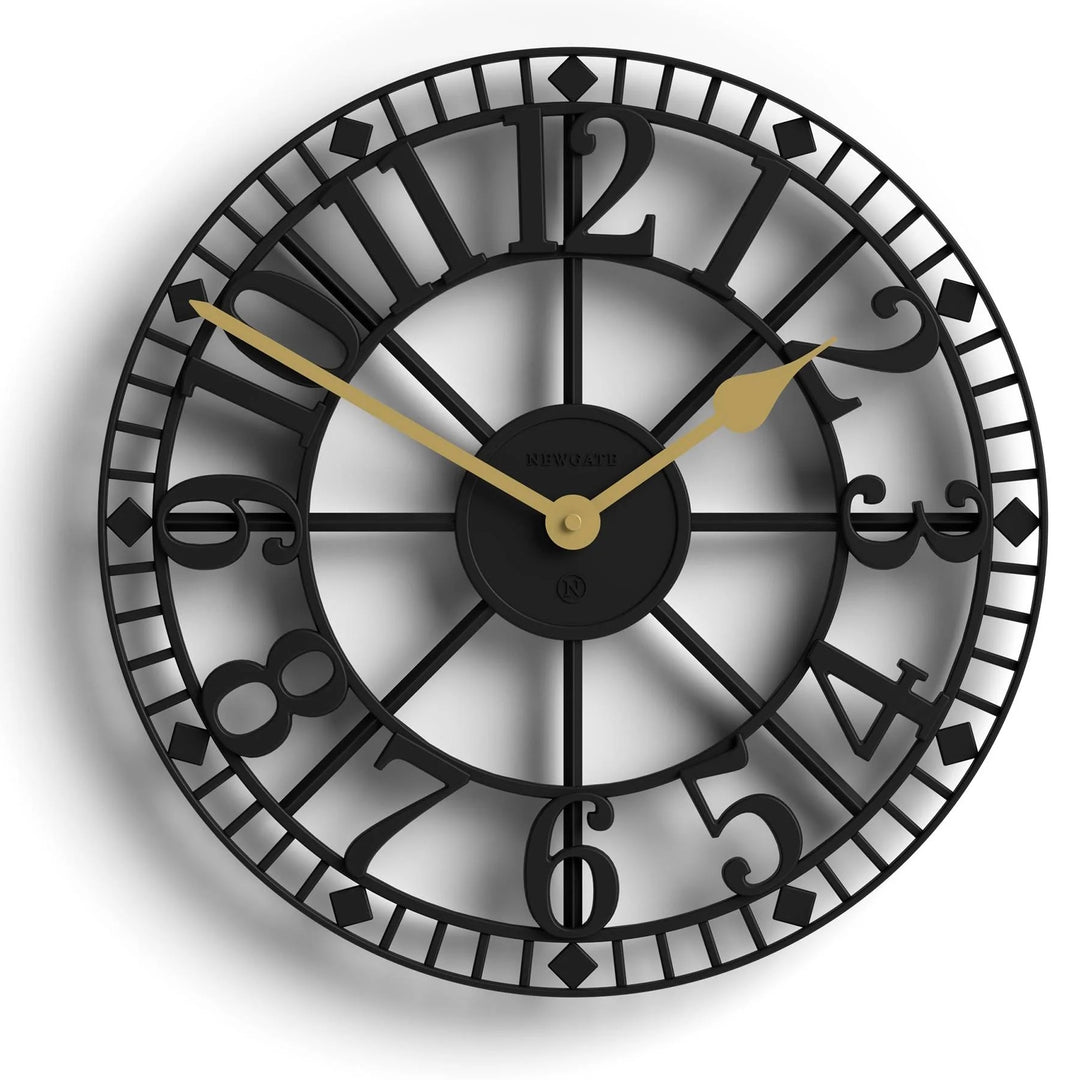 Newgate Warehouse Open Skeleton Wall Clock Black 40cm NG-WAREH-K 1