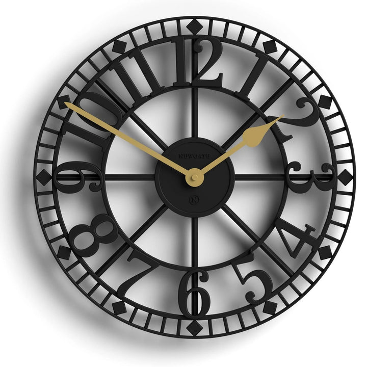Newgate Warehouse Open Skeleton Wall Clock Black 40cm NG-WAREH-K 1