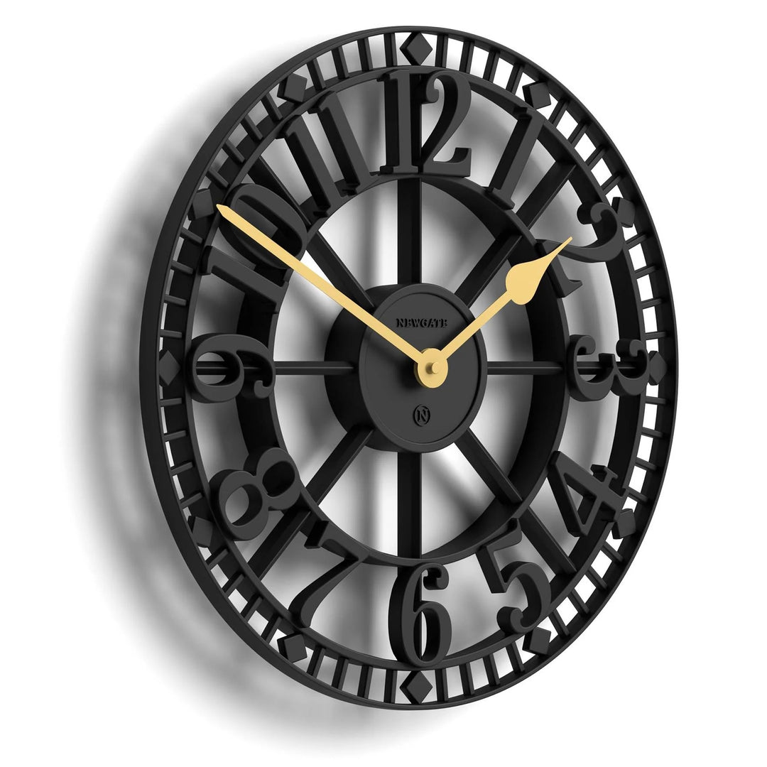 Newgate Warehouse Open Skeleton Wall Clock Black 40cm NG-WAREH-K 2