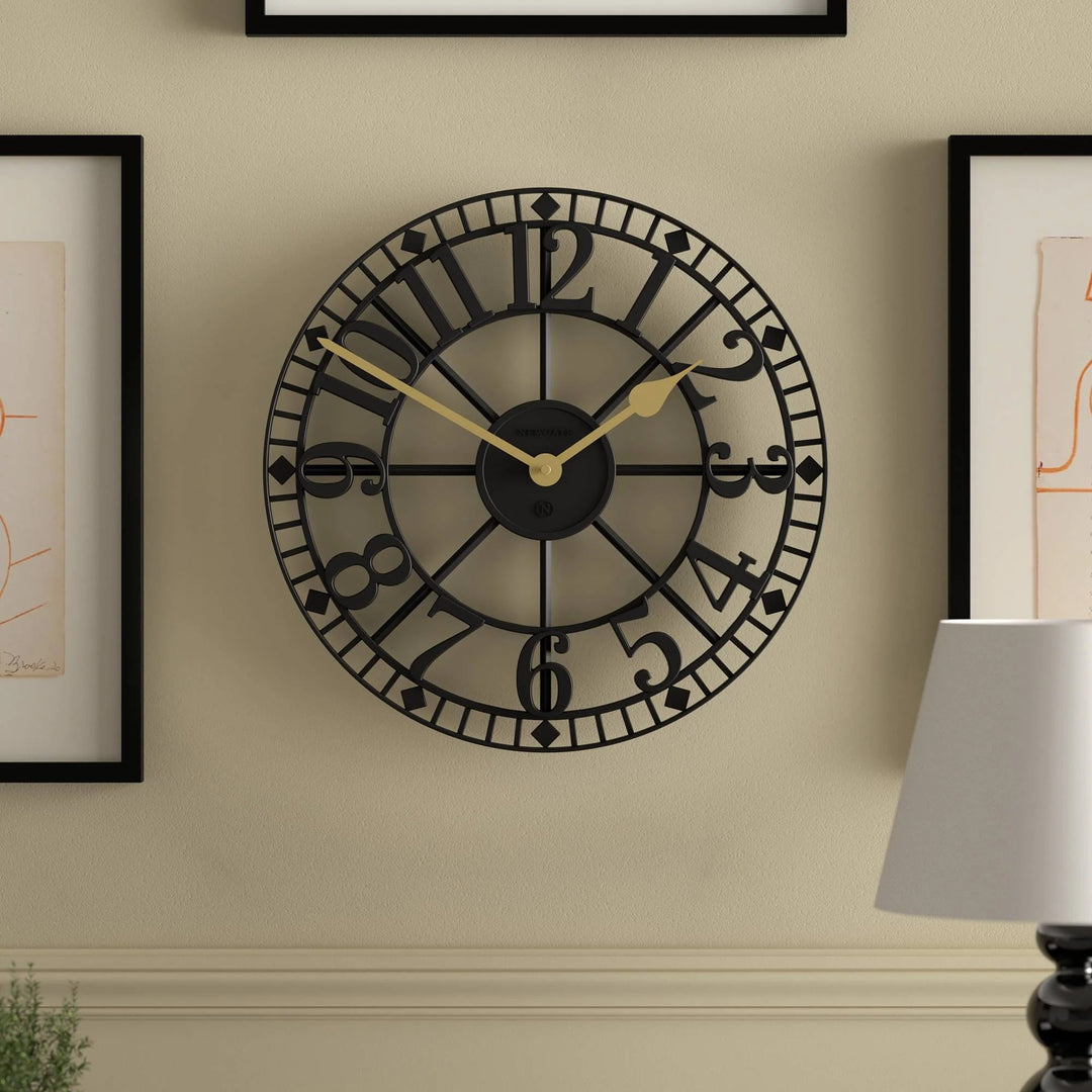 Newgate Warehouse Open Skeleton Wall Clock Black 40cm NG-WAREH-K 3