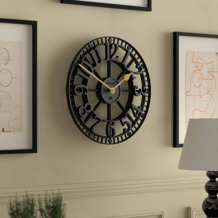 Newgate Warehouse Open Skeleton Wall Clock Black 40cm NG-WAREH-K 4