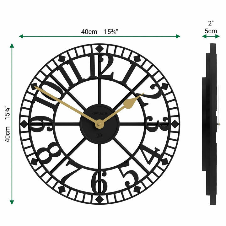 Newgate Warehouse Open Skeleton Wall Clock Black 40cm NG-WAREH-K 6