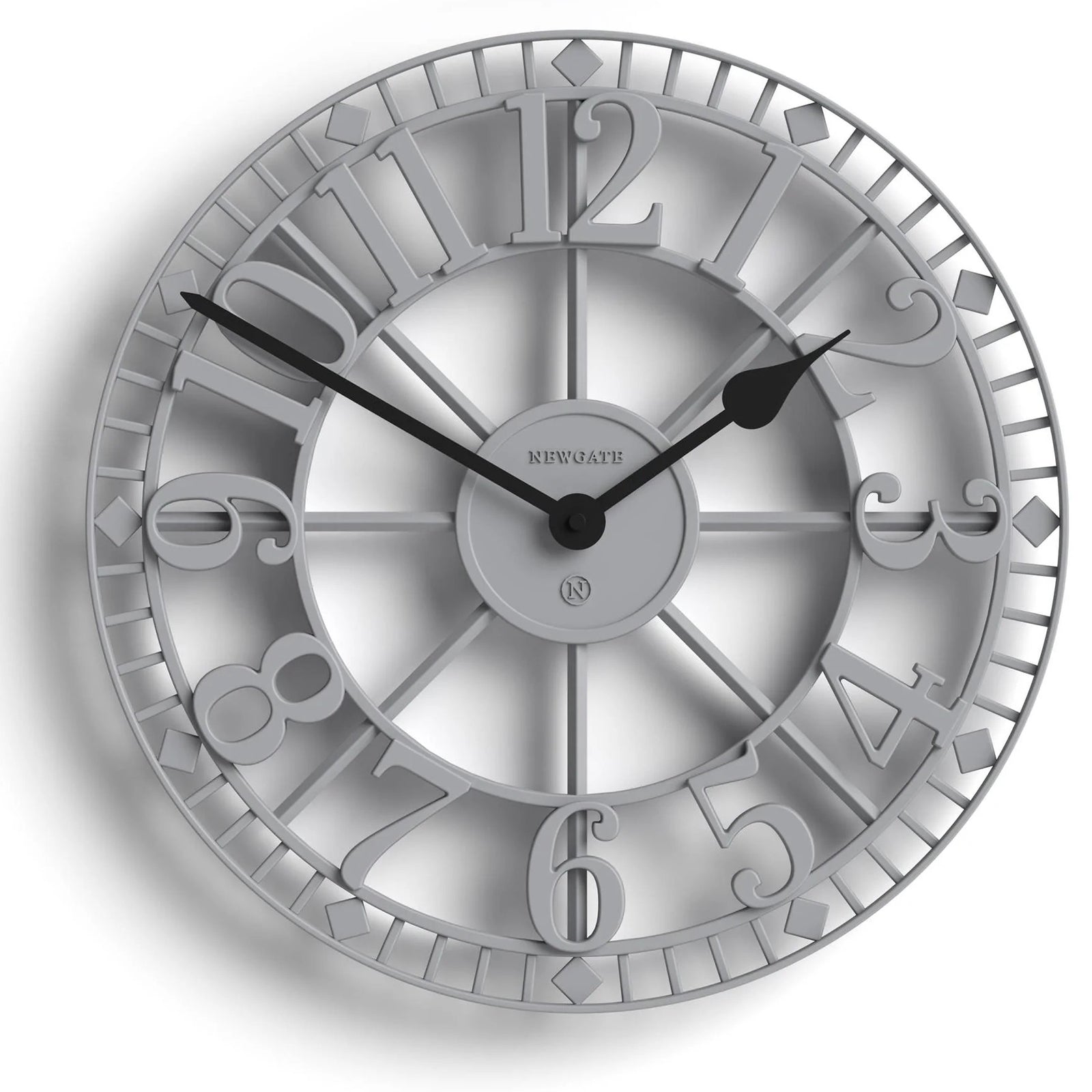 Newgate Warehouse Open Skeleton Wall Clock Clockwork Grey 40cm NG-WAREH-CGY 1