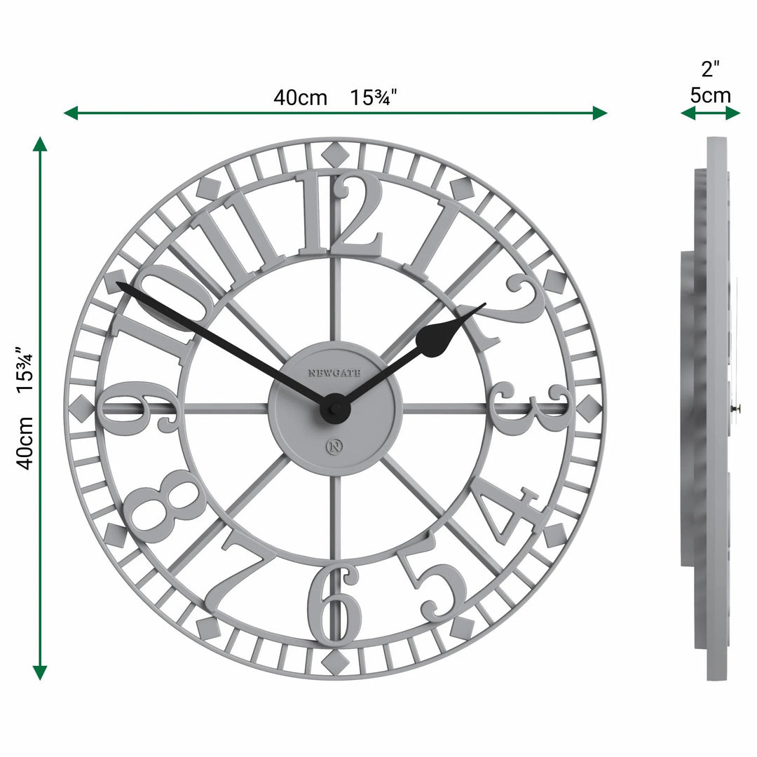 Newgate Warehouse Open Skeleton Wall Clock Clockwork Grey 40cm NG-WAREH-CGY 6