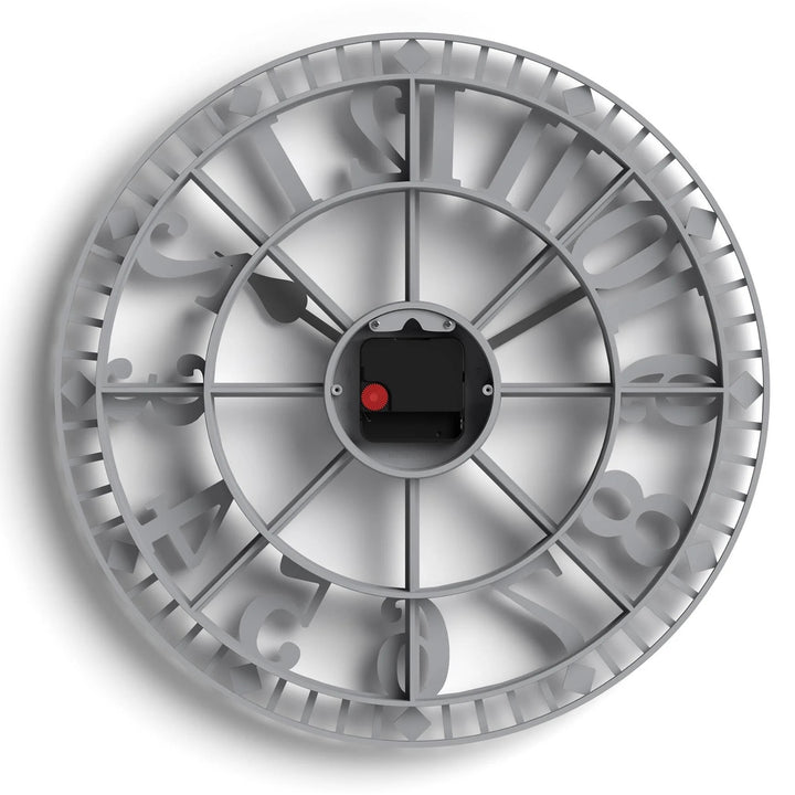 Newgate Warehouse Open Skeleton Wall Clock Clockwork Grey 40cm NG-WAREH-CGY 7