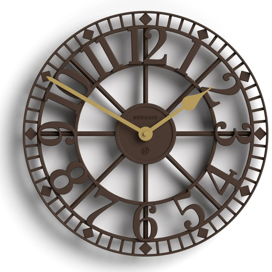 Newgate Warehouse Open Skeleton Wall Clock Mocha Brown 40cm NG-WAREH-MB 1