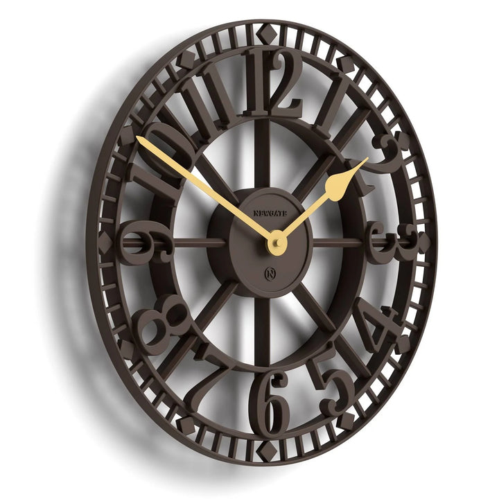 Newgate Warehouse Open Skeleton Wall Clock Mocha Brown 40cm NG-WAREH-MB 2
