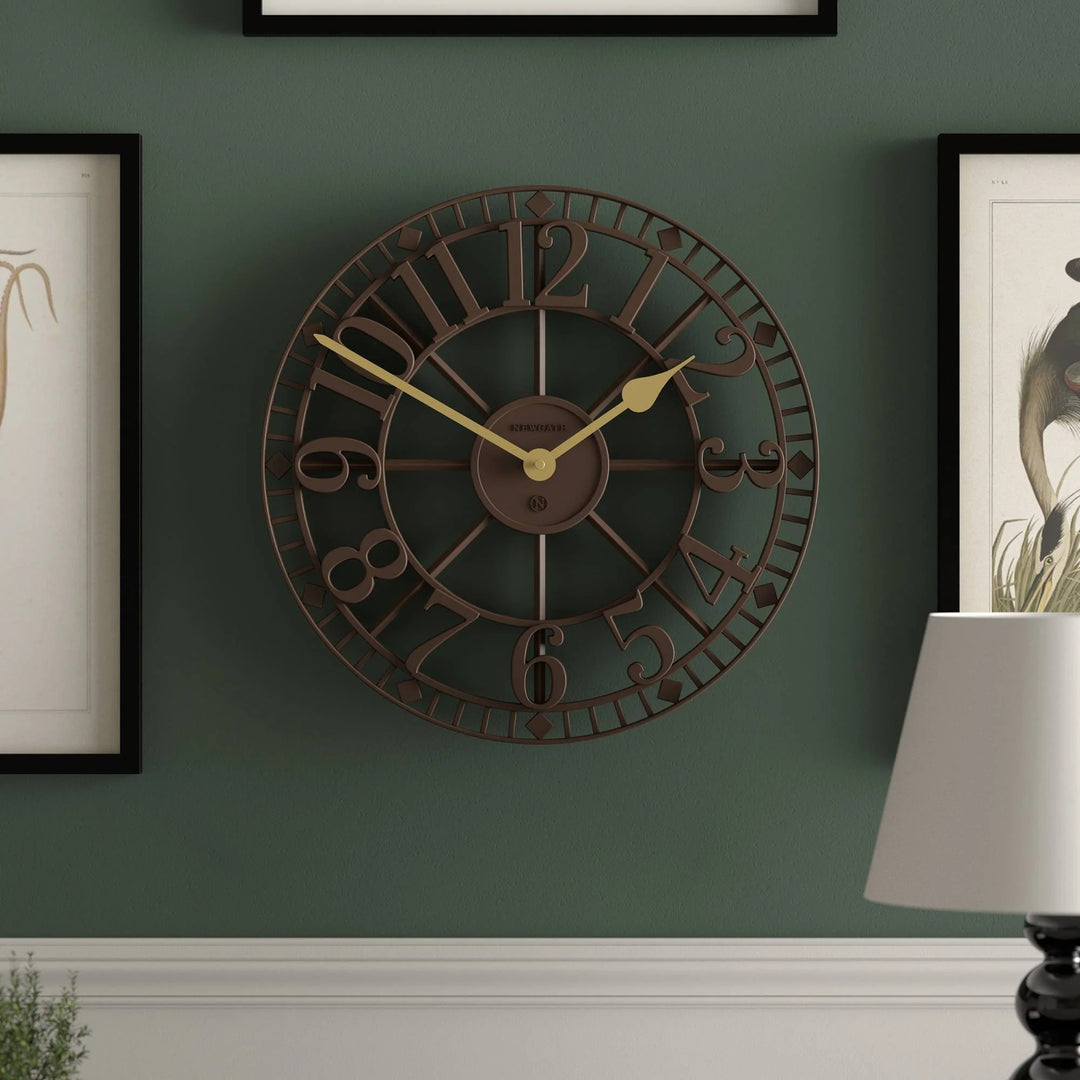Newgate Warehouse Open Skeleton Wall Clock Mocha Brown 40cm NG-WAREH-MB 3