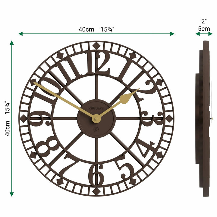 Newgate Warehouse Open Skeleton Wall Clock Mocha Brown 40cm NG-WAREH-MB 6