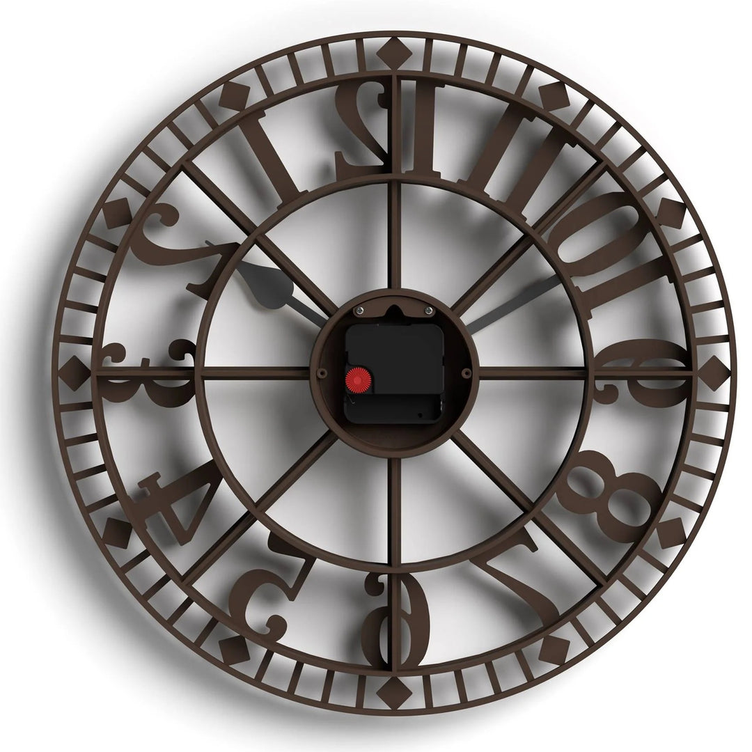 Newgate Warehouse Open Skeleton Wall Clock Mocha Brown 40cm NG-WAREH-MB 7