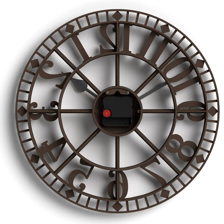 Newgate Warehouse Open Skeleton Wall Clock Mocha Brown 40cm NG-WAREH-MB 7