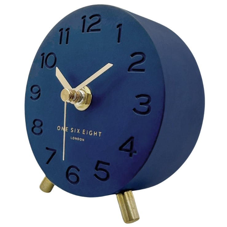 One Six Eight London Ariel Resin Debossed Desk Clock Ocean Blue 12cm 24029 2