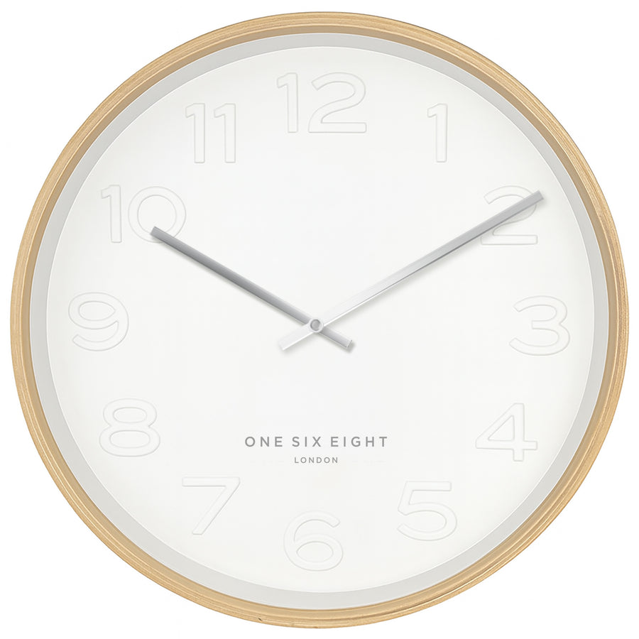 One Six Eight London Bella Wooden Wall Clock White 41cm 23215 1 #size_41cm