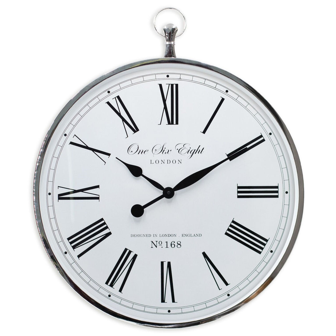 One Six Eight London Charlie FOB Watch Wall Clock Roman White 70cm 24034 1