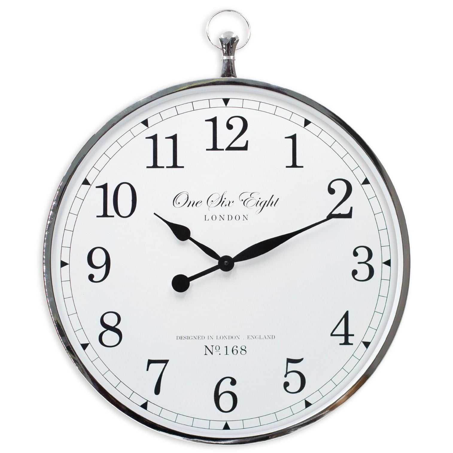 One Six Eight London Elizabeth FOB Wall Clock Numbers White 70cm 24036 1