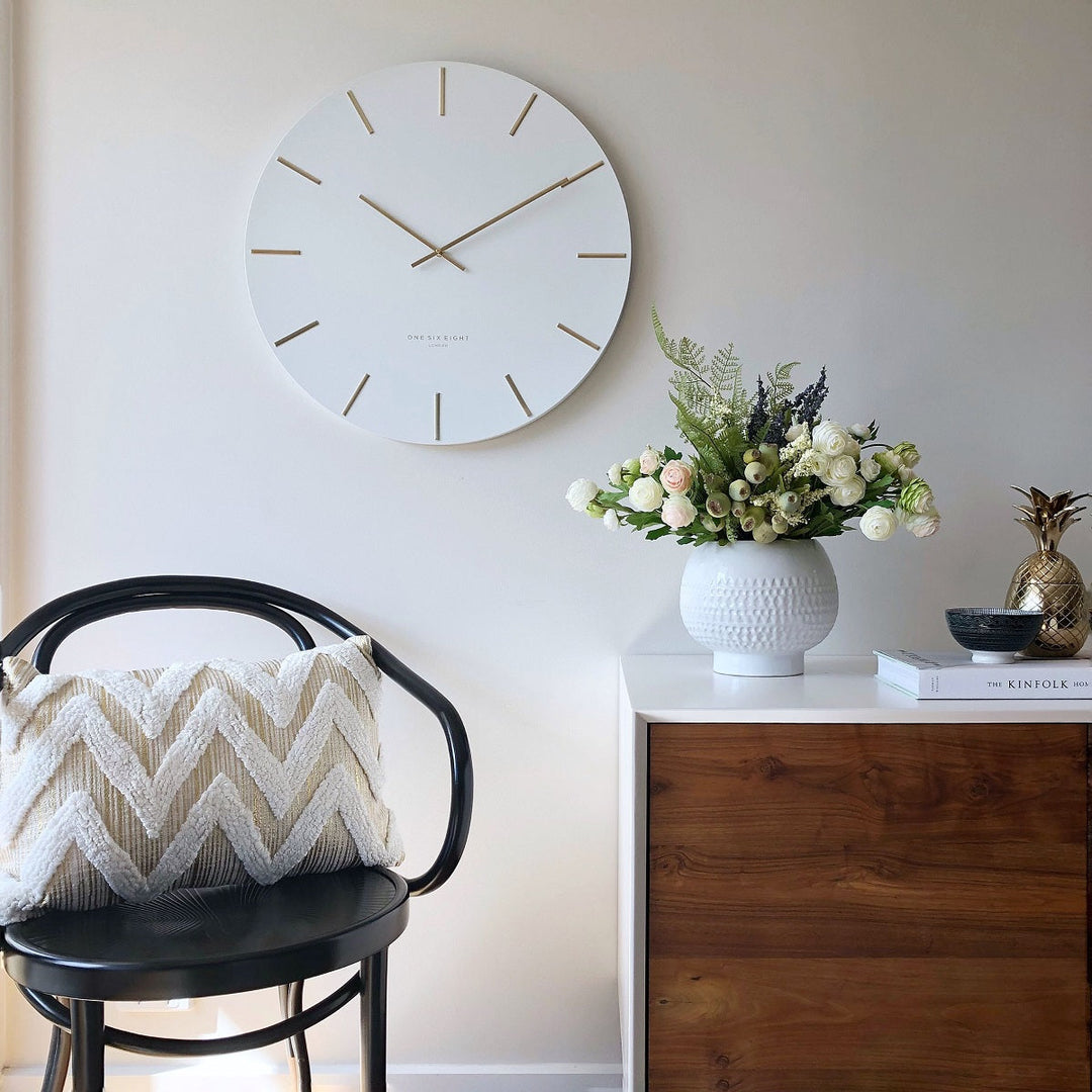 One Six Eight London Luca Wall Clock White 40cm CK7020 Lifestyle #size_40cm