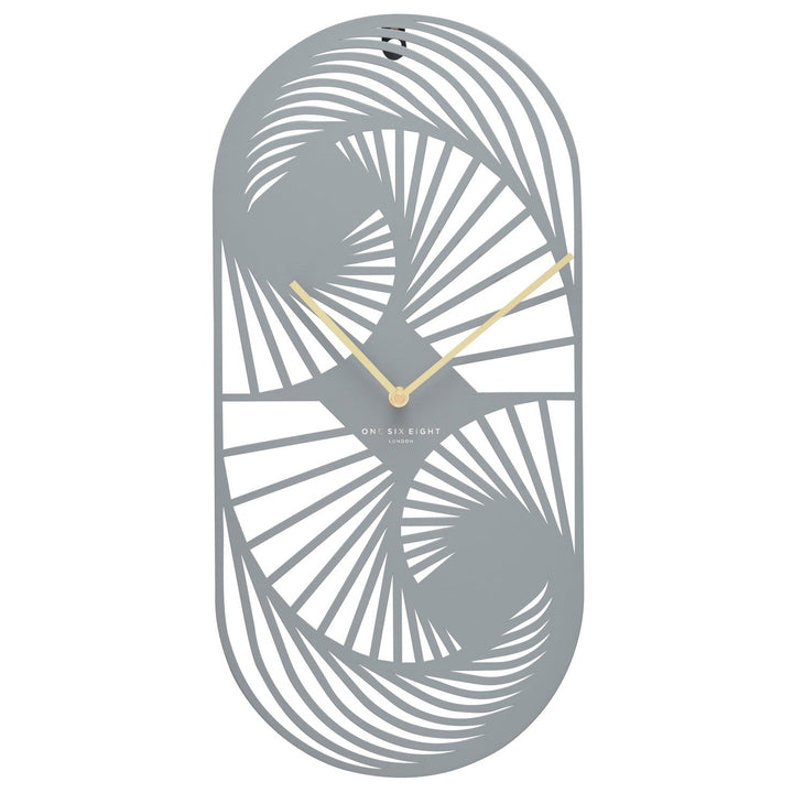 One Six Eight London Voilet Grey Pill Laser Cut Metal Wall Clock 52cm 23203 1