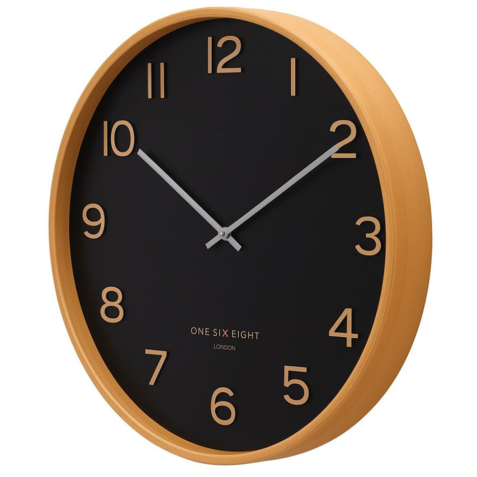 One Six Eight London Wallace Wooden Wall Clock Black 41cm 23221 2 #size_41cm