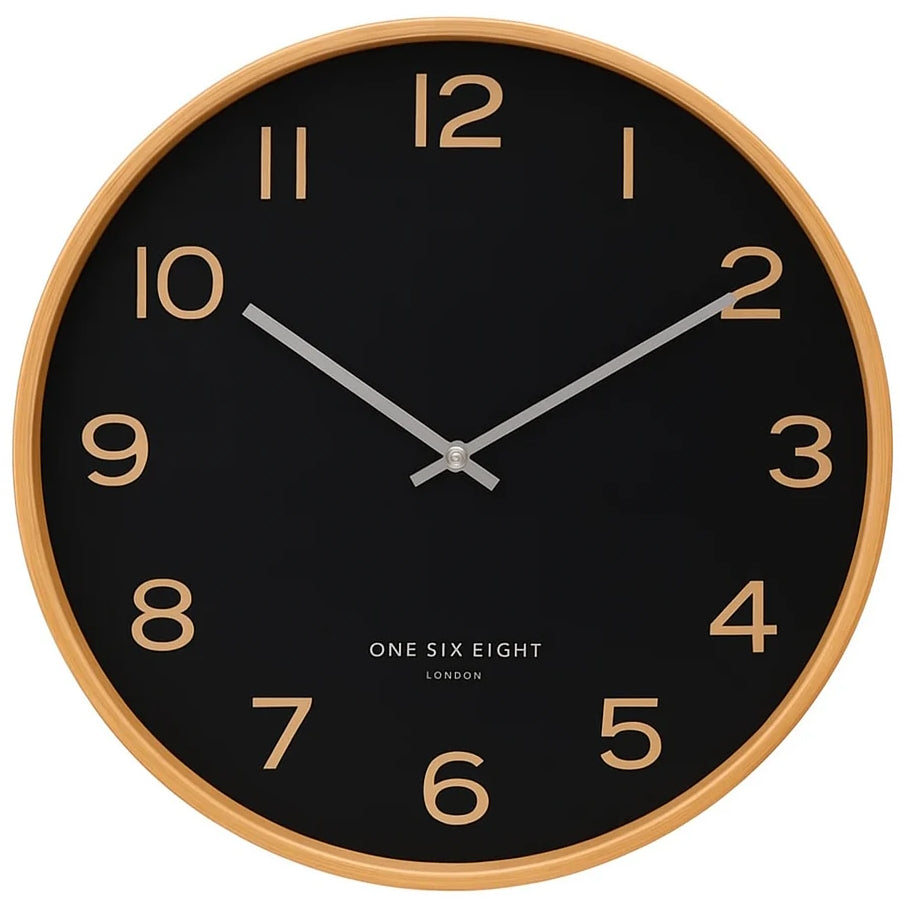 One Six Eight London Wallace Wooden Wall Clock Black 53cm 23220 1 #size_53cm