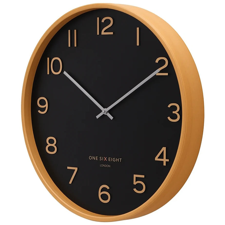 One Six Eight London Wallace Wooden Wall Clock Black 53cm 23220 2 #size_53cm
