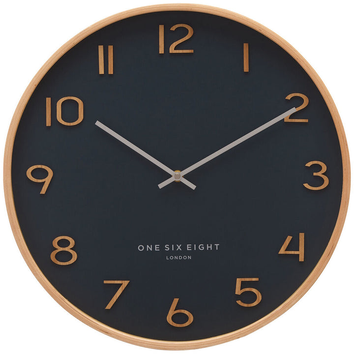 One Six Eight London Wallace Wooden Wall Clock Petrol Blue 30cm 24032 1 #size_30cm