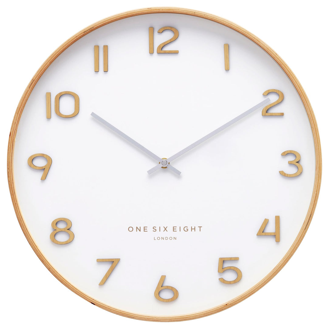 One Six Eight London Wallace Wooden Wall Clock White 30cm 24031 1 #size_30cm