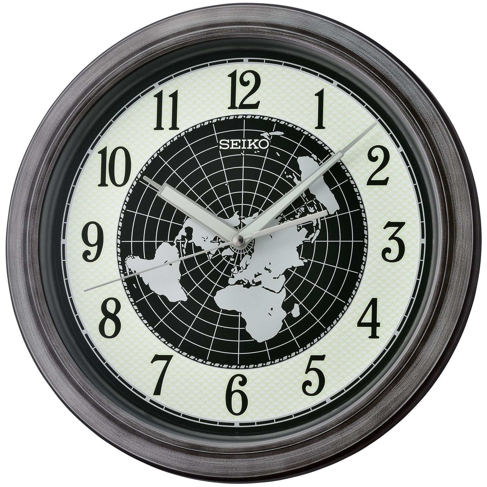 Seiko Atlas Luminous Wall Clock Dark Silver 32cm QXA825-S 1