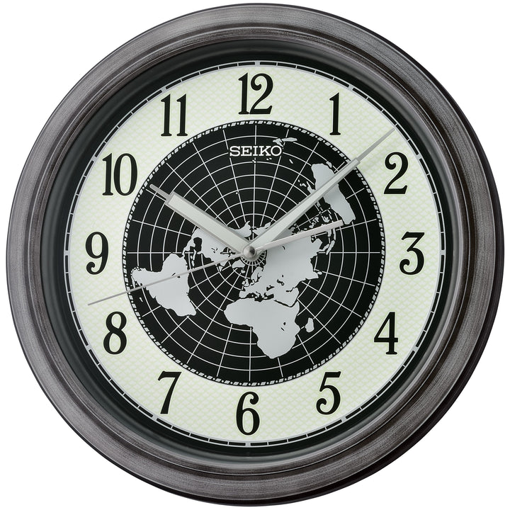 Seiko Atlas Luminous Wall Clock Dark Silver 32cm QXA825-S 1