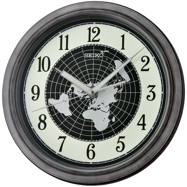 Buy Seiko Atlas Luminous Wall Clock Dark Silver 32cm Online – Oh