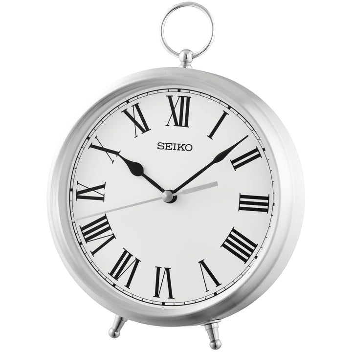 Seiko Beaumont FOB Watch Aluminium Desk Clock Silver 21cm QXG155-S 1