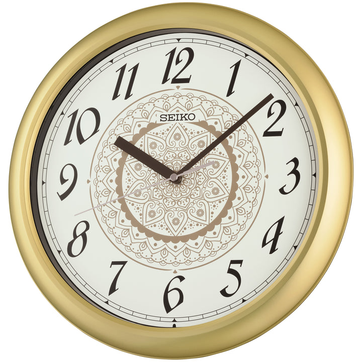 Seiko Lunovia Gold Accent Wall Clock White 33cm QHA018-F 1