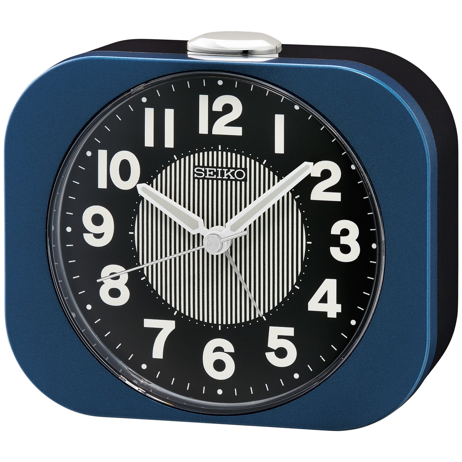 Seiko Miles Luminous Analog Bedside Alarm Clock Blue 11cm QHE206-L 1