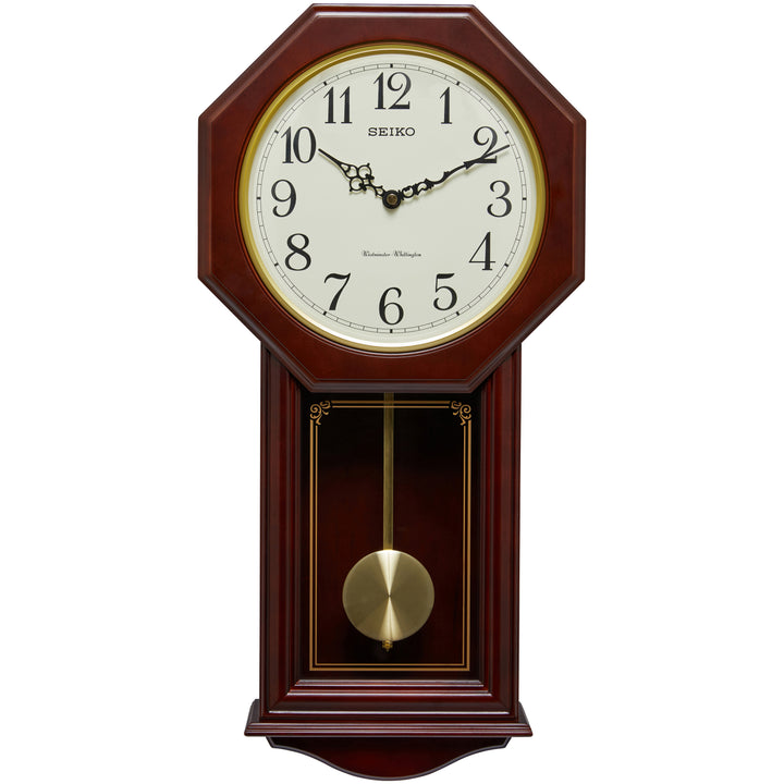 Seiko Reinold Wooden Pendulum Chiming Wall Clock 60cm QXH076-B 2