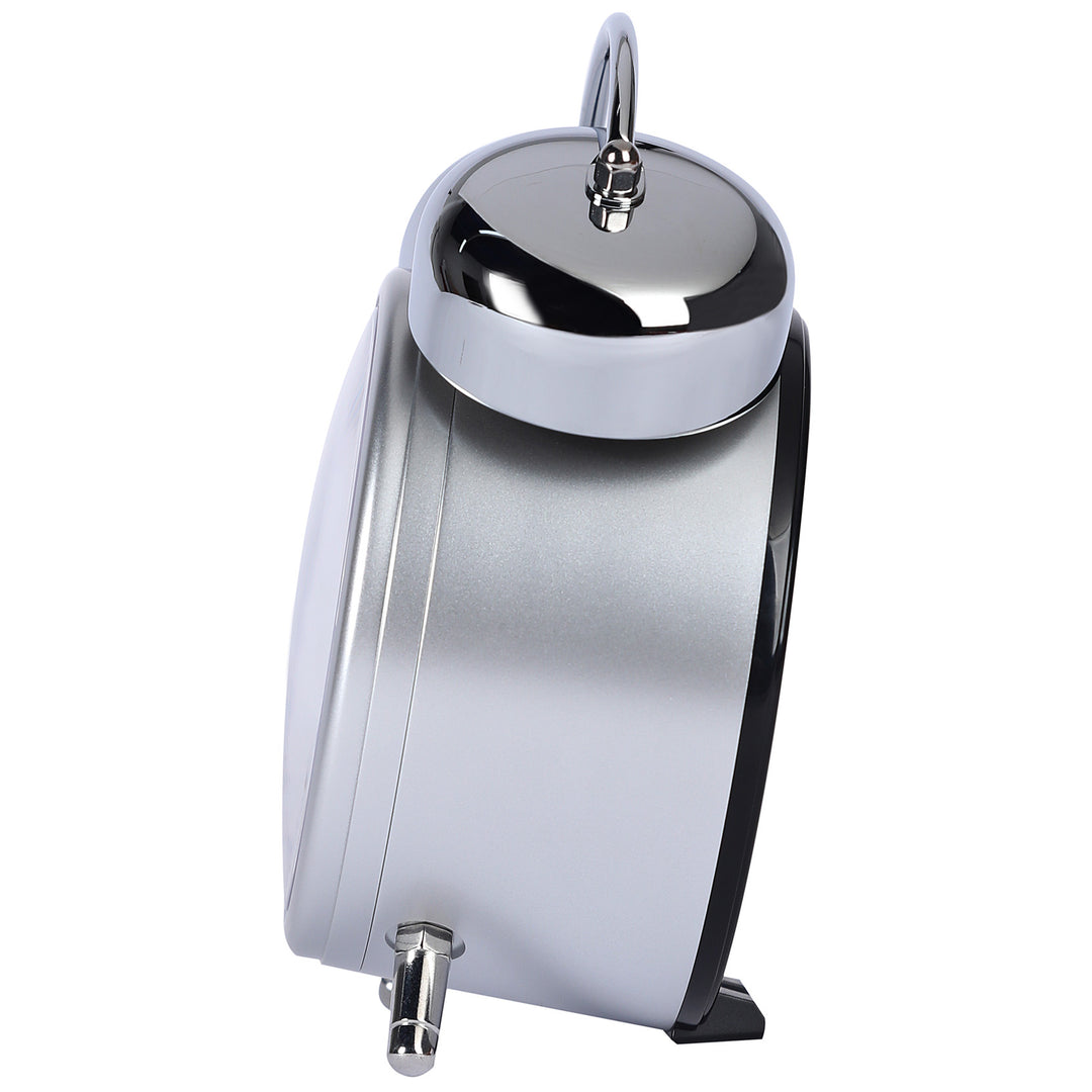 Seiko Sentinel Bedside Twin Bell Luminous Alarm Clock Silver 15cm QHK063-S 2