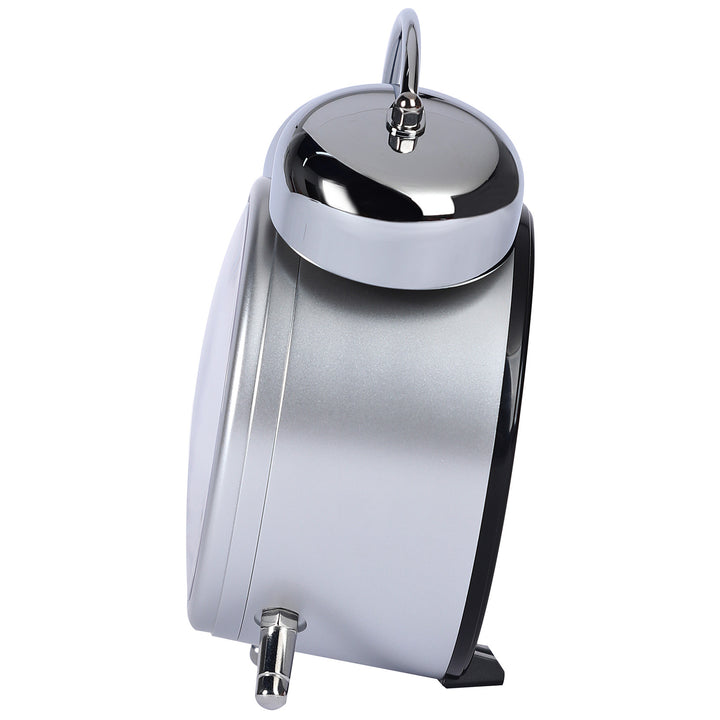 Seiko Sentinel Bedside Twin Bell Luminous Alarm Clock Silver 15cm QHK063-S 2