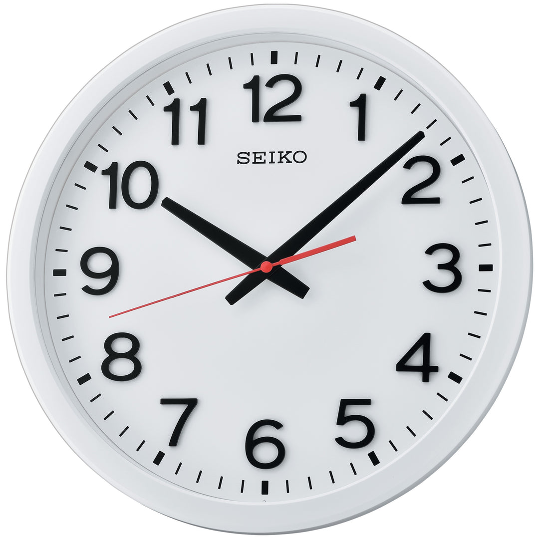 Seiko Silver Edge 3D Numbers Wall Clock White 35cm QXA732-W 1