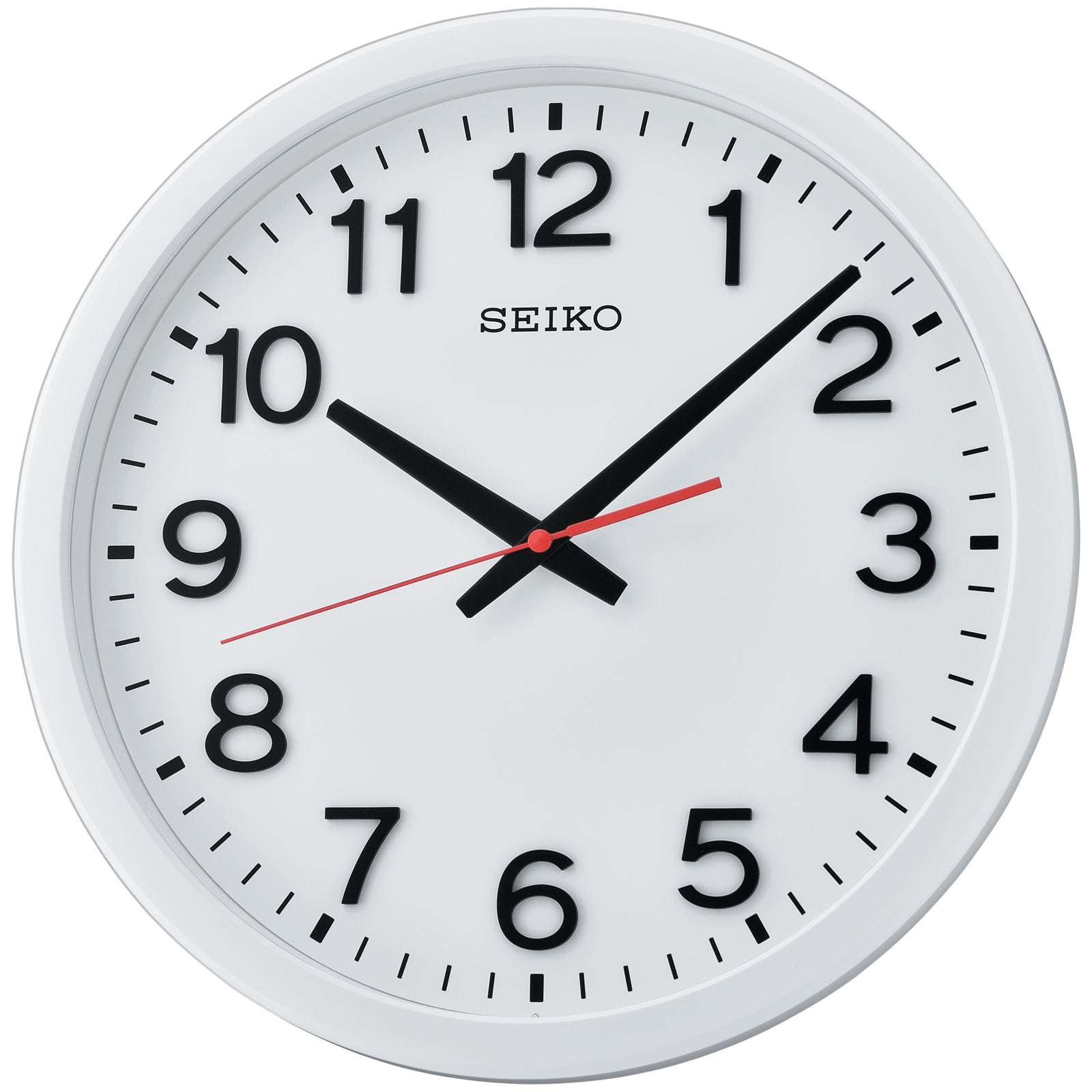 Seiko Silver Edge 3D Numbers Wall Clock White 35cm QXA732-W 1