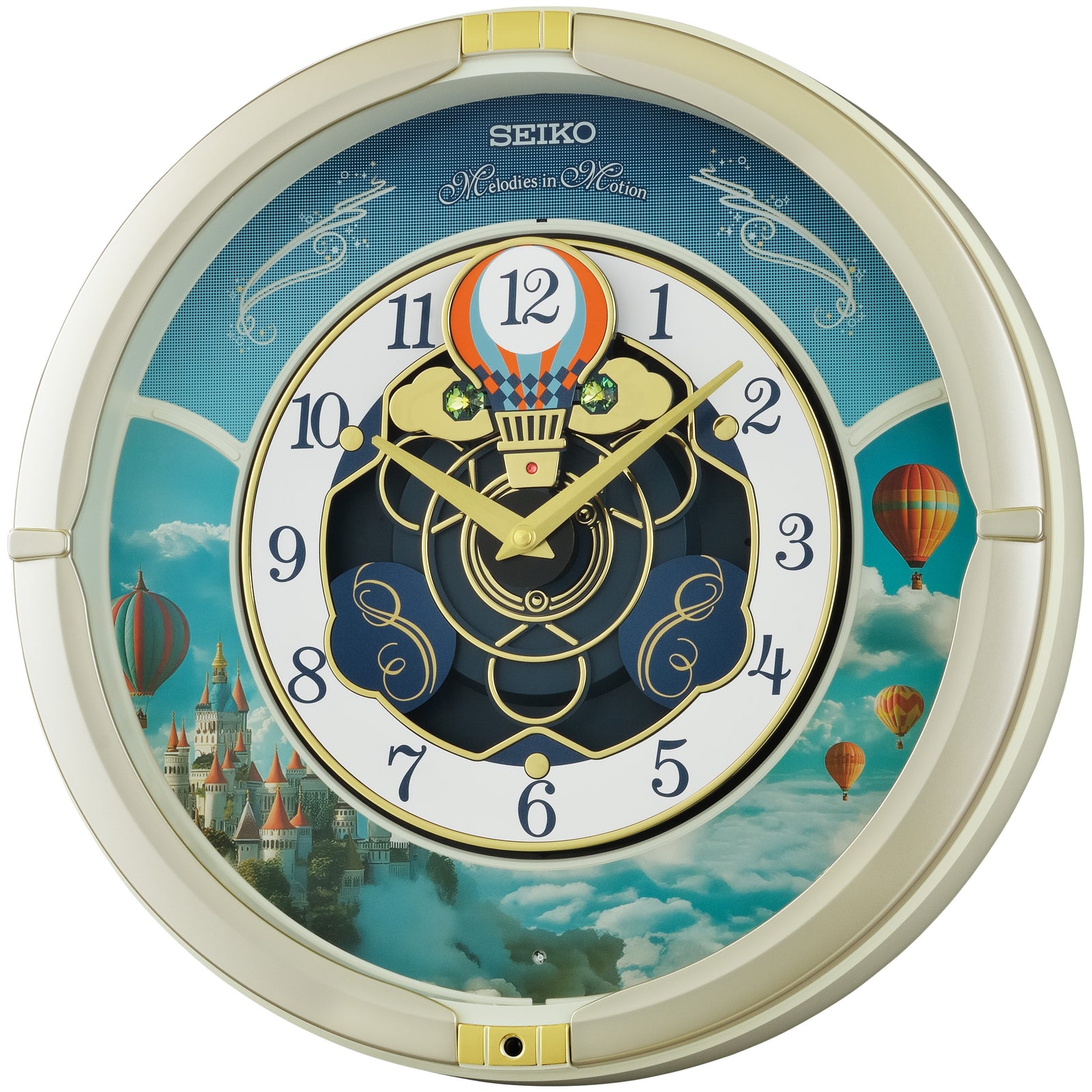 Seiko Varuna Melodies in Motion Musical Wall Clock Pearl Silver 39cm QXM616-S 1