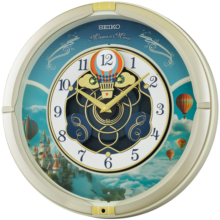 Seiko Varuna Melodies in Motion Musical Wall Clock Pearl Silver 39cm QXM616-S 1