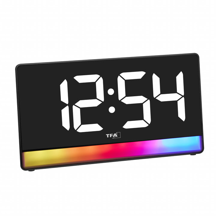 TFA Aura USB Powered LED Mood Light Alarm Clock 17cm 60.2051.01 1