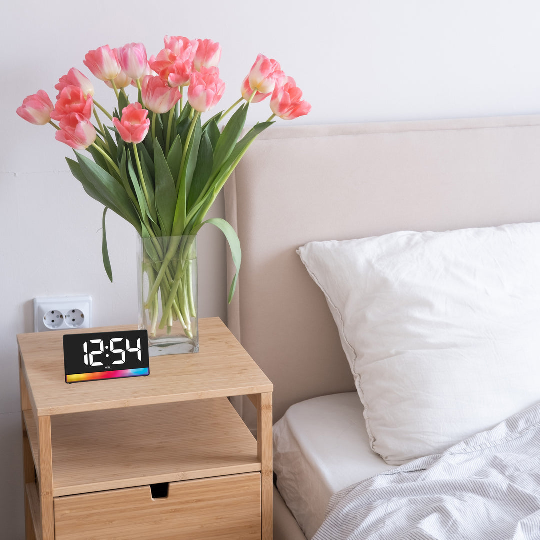 TFA Aura USB Powered LED Mood Light Alarm Clock 17cm 60.2051.01 17