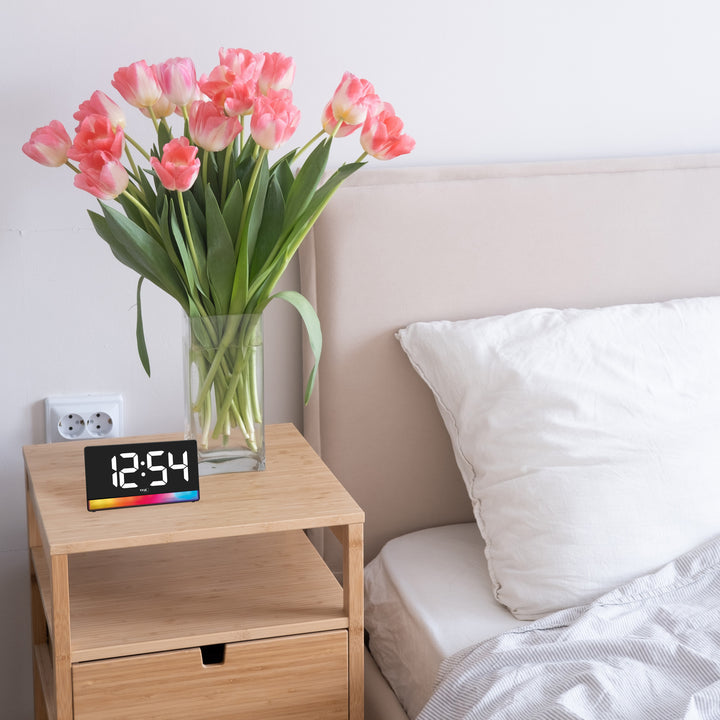 TFA Aura USB Powered LED Mood Light Alarm Clock 17cm 60.2051.01 17