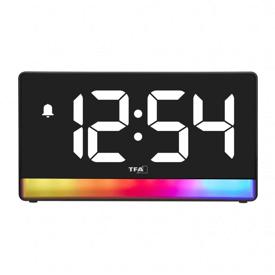 TFA Aura USB Powered LED Mood Light Alarm Clock 17cm 60.2051.01 5
